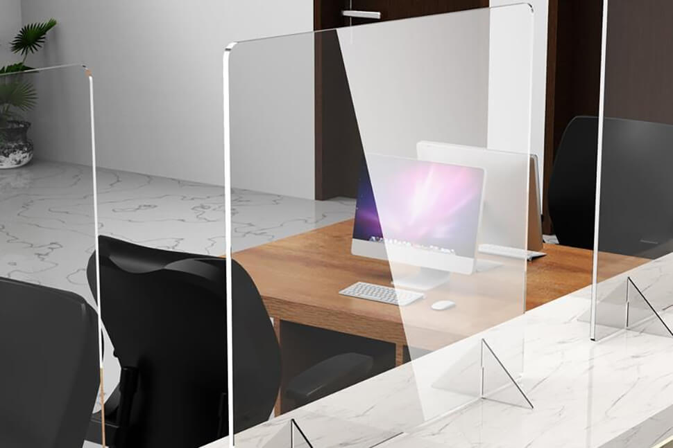 Barreira de proteção em acrílico