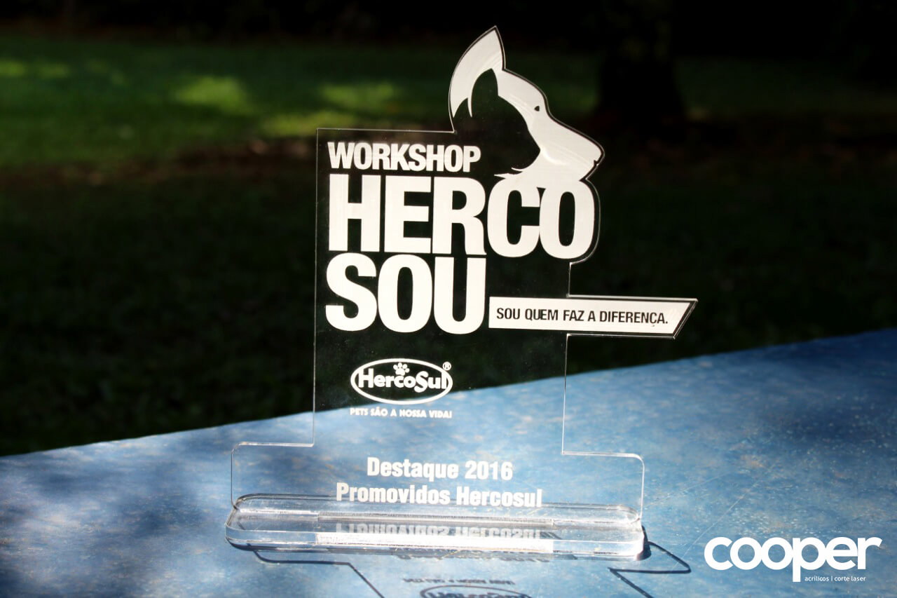 Troféu em acrílico gravado à laser